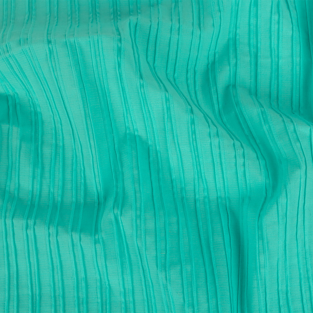 Italian Aqua Pintucked Stretch Polyester Shirting - Shirting ...