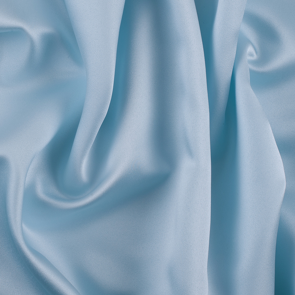 Reverie Powder Blue Solid Polyester Satin - Satin - Polyester