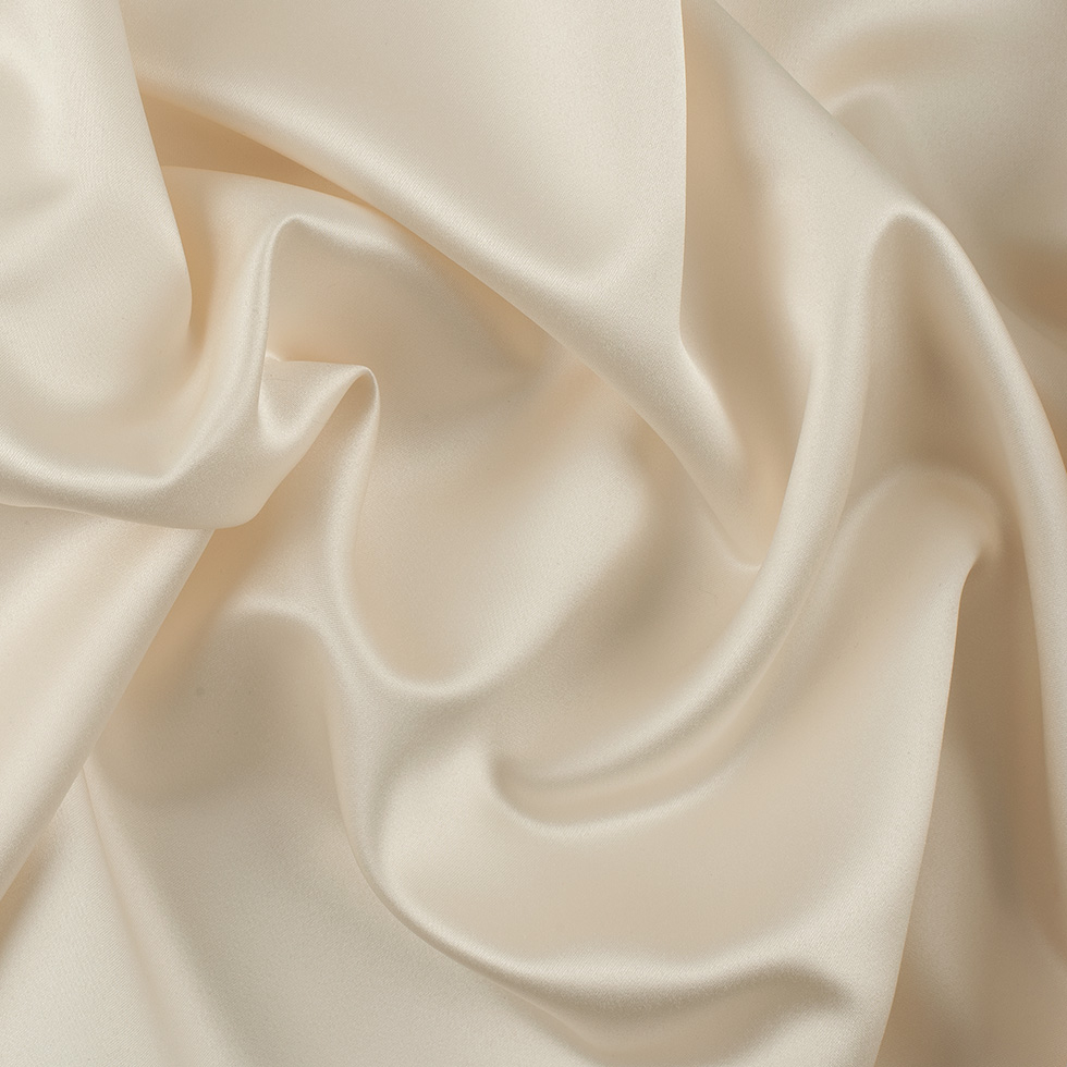 Reverie Vanilla Cream Solid Polyester Satin