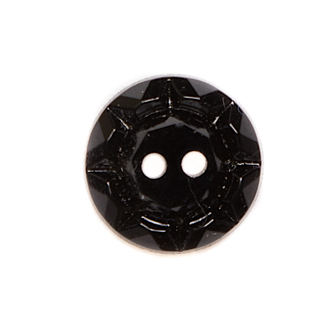 Black Glass Button - 22L/14mm | Mood Fabrics
