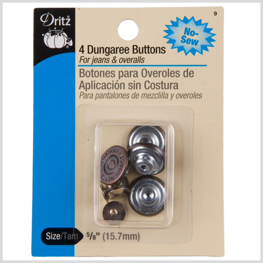 Dritz Size 5/8 Dungaree Buttons | Mood Fabrics