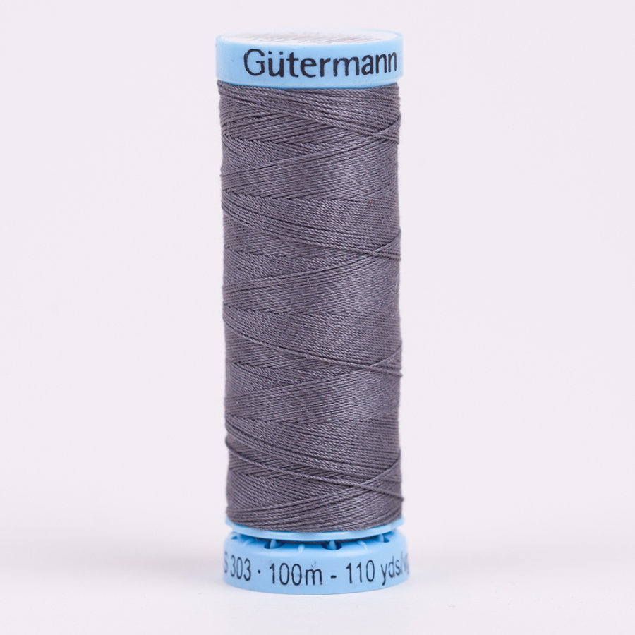 701 Rail Gray 100m Gutermann Silk Thread | Mood Fabrics