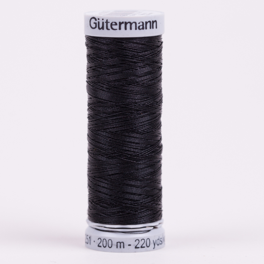 1000 Black 200m Gutermann Metallic Thread | Mood Fabrics