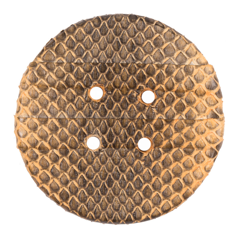 61mm Cashew Snakeskin Covered Button | Mood Fabrics