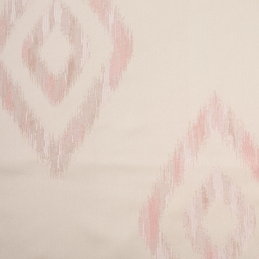 Turkish Reversible Pink/Pearl Geometric Polyester Satin | Mood Fabrics