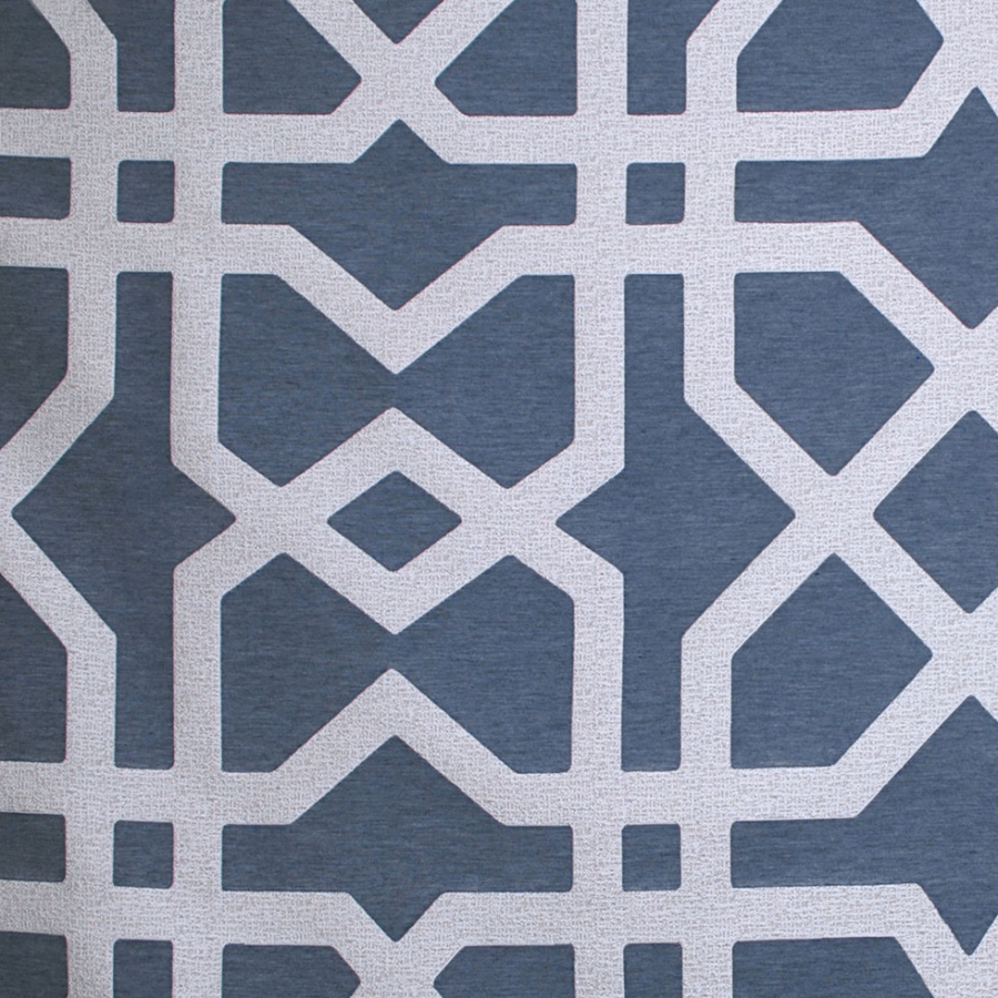 Denim Geometric Poly | Mood Fabrics