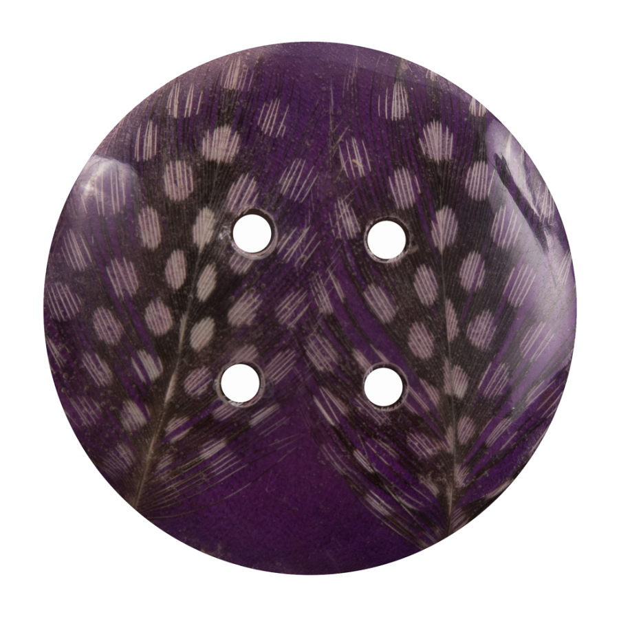 52mm Sunset Purple Laminated Feather Coconut Button | Mood Fabrics
