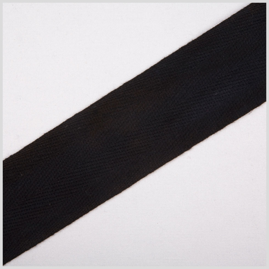 1 1/2 Black Cotton Twill Tape | Mood Fabrics