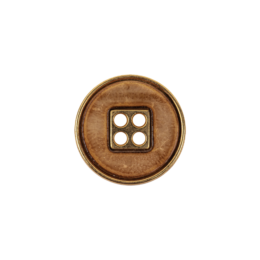 Gold Beige Metal Button - 28L/18mm | Mood Fabrics