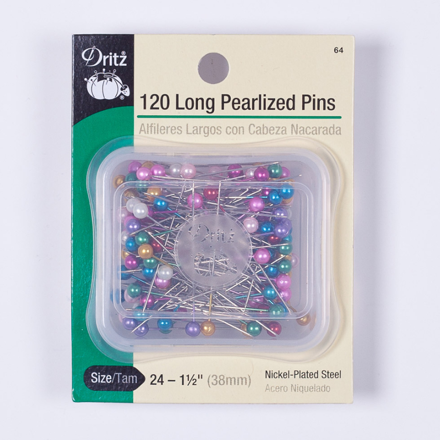 Dritz 120 Long Pearlized Pins | Mood Fabrics