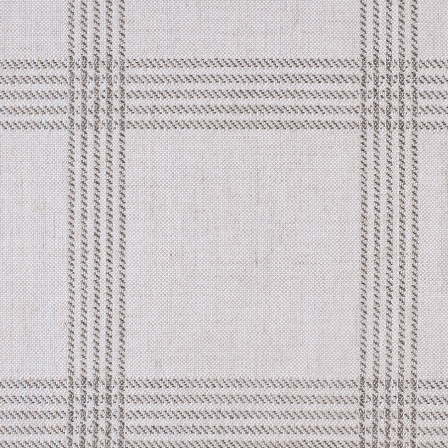Black/Gray Windowpane Upholstery Tweed | Mood Fabrics