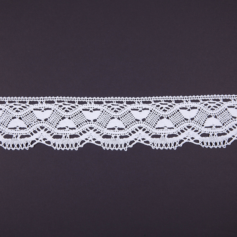 3.5 White Poly European Crochet Lace | Mood Fabrics