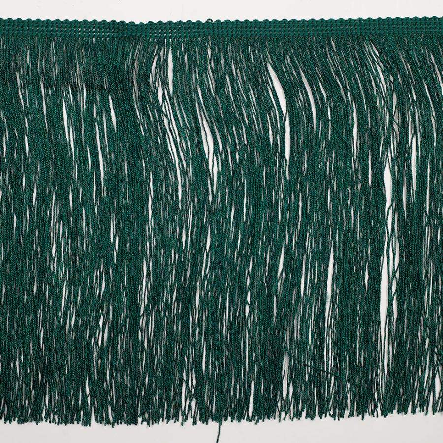 8 European Emerald Green Chainette Fringe Trim | Mood Fabrics