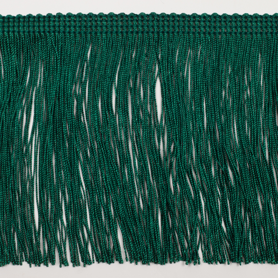 4 European Emerald Green Chainette Fringe Trim | Mood Fabrics
