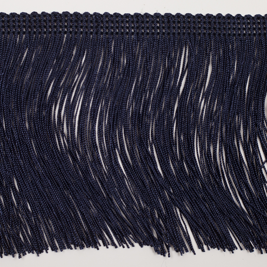 4 European Dark Blue Chainette Fringe Trim | Mood Fabrics