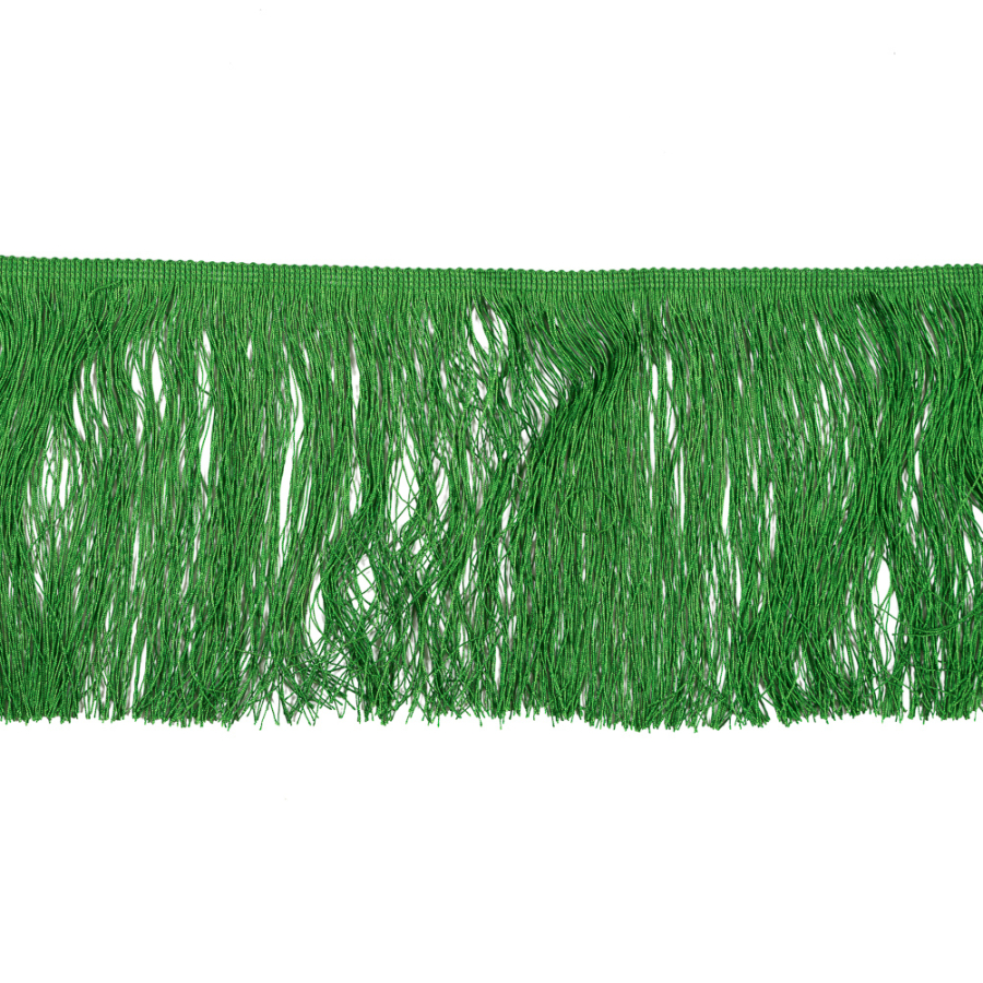 8 European Vibrant Green Chainette Fringe Trim | Mood Fabrics