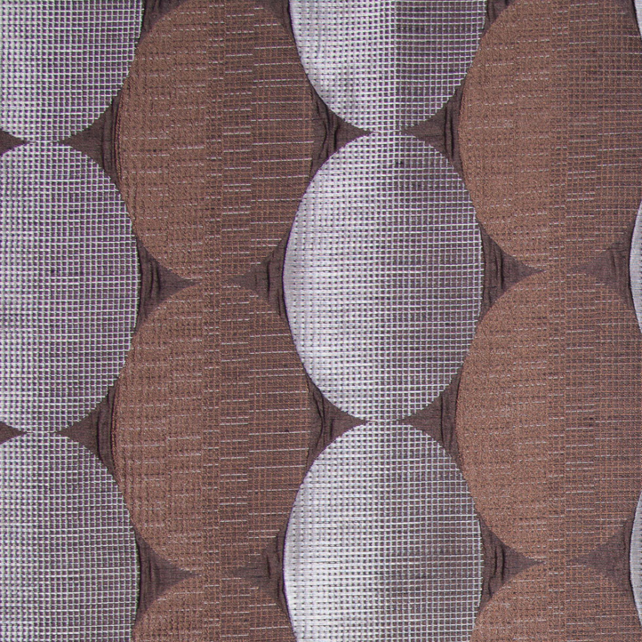 Espresso Rows of Ovals Textured Jacquard | Mood Fabrics