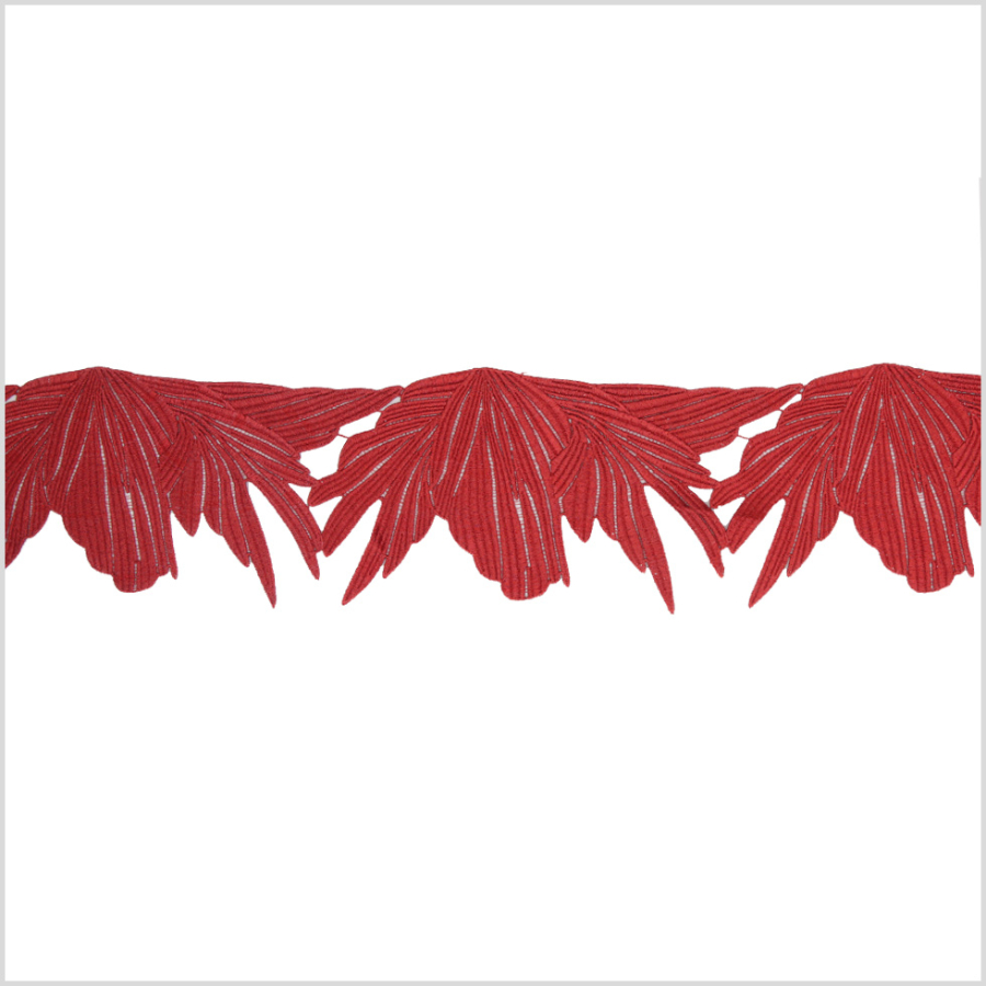 5 Metallic Burgundy Red Lace Trim | Mood Fabrics