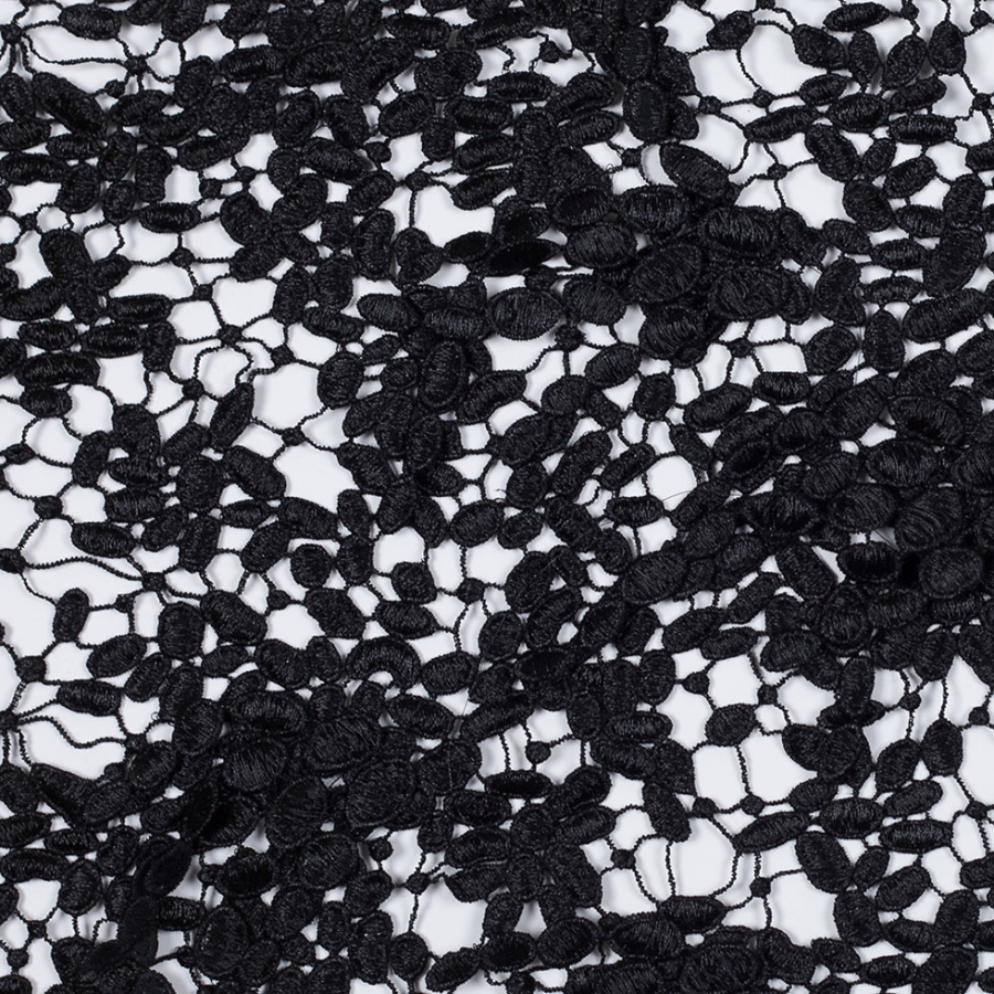 Metallic Black Ovals Couture Guipure Lace Fabric | Mood Fabrics