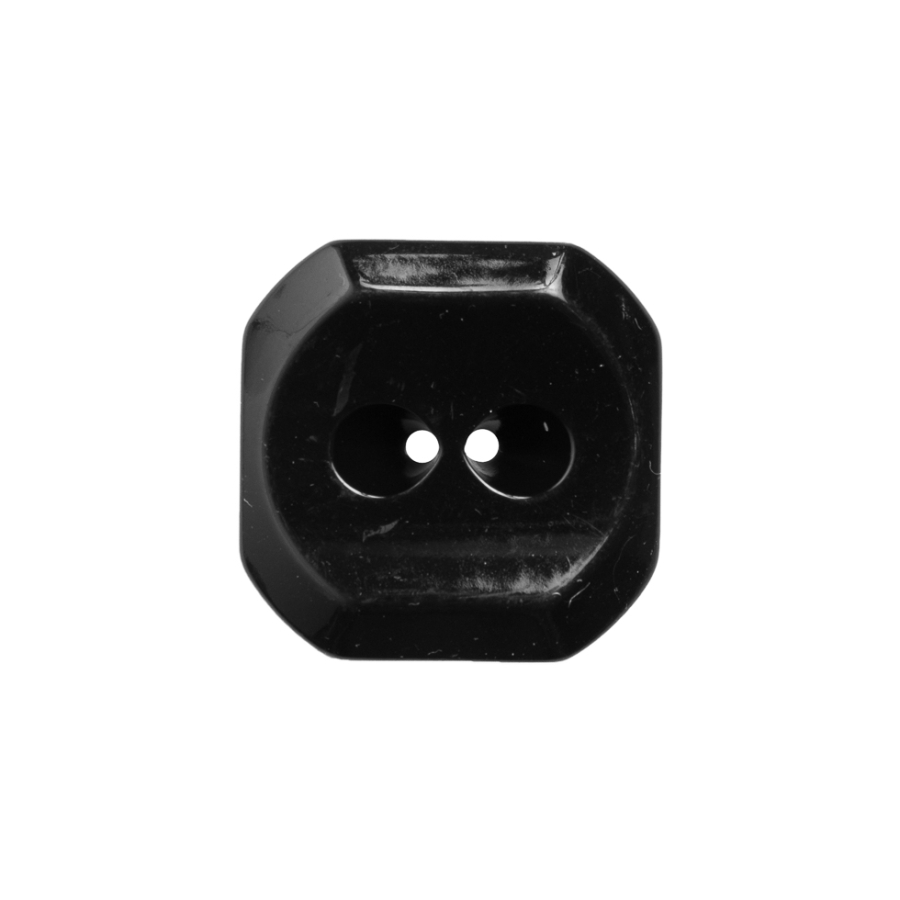 Italian Black Plastic Button - 28L/18mm | Mood Fabrics