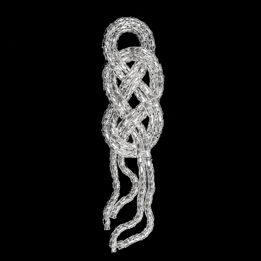 Silver Metal Chain Knot Applique - 8 | Mood Fabrics