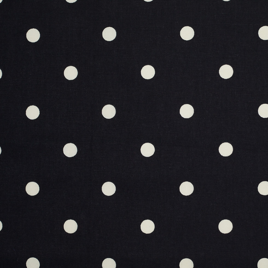 Licorice Cotton Canvas Polka Dots | Mood Fabrics
