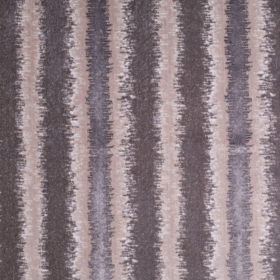 Turkish Platinum and Oxford Tan Polyester-Viscose Cut-Out Velvet | Mood Fabrics