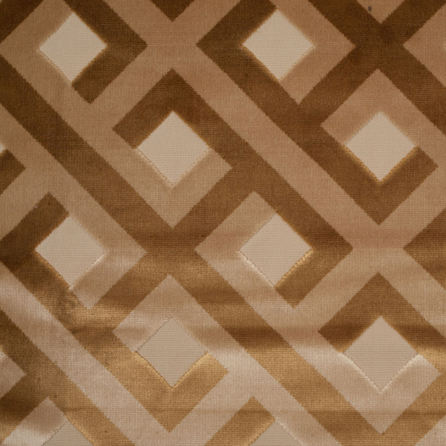 Turkish Nugget and Croissant Geometric Polyester-Acrylic Flocked Chenille | Mood Fabrics