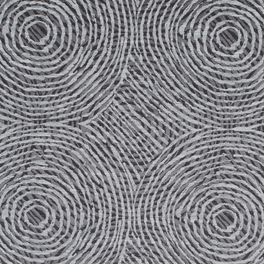 Slate Geometric Swirls on a Cotton and Polyester Woven | Mood Fabrics