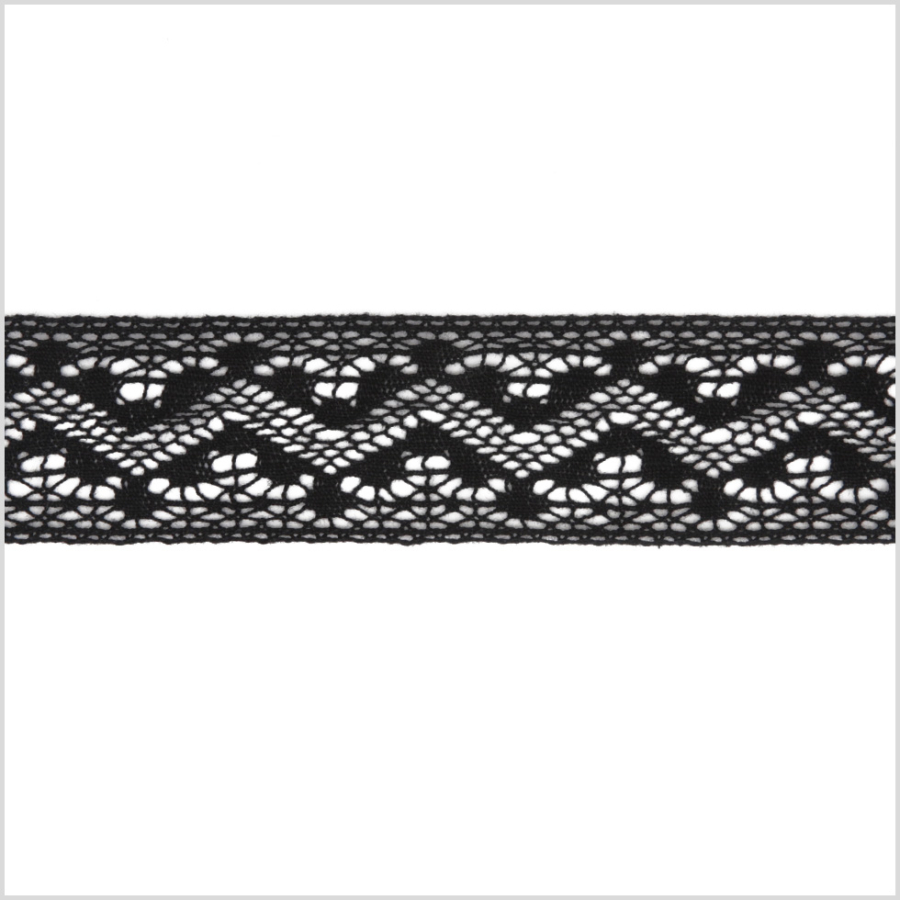 1.5 Black Crochet Lace Trim | Mood Fabrics