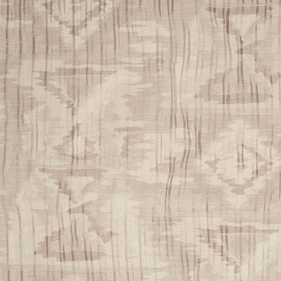 Indian Beige Ikat-Like Geometric Poly/Cotton Brocade | Mood Fabrics