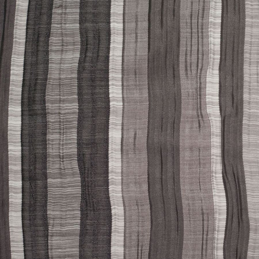 Indian Black/White Striped Poly/Cotton Brocade | Mood Fabrics