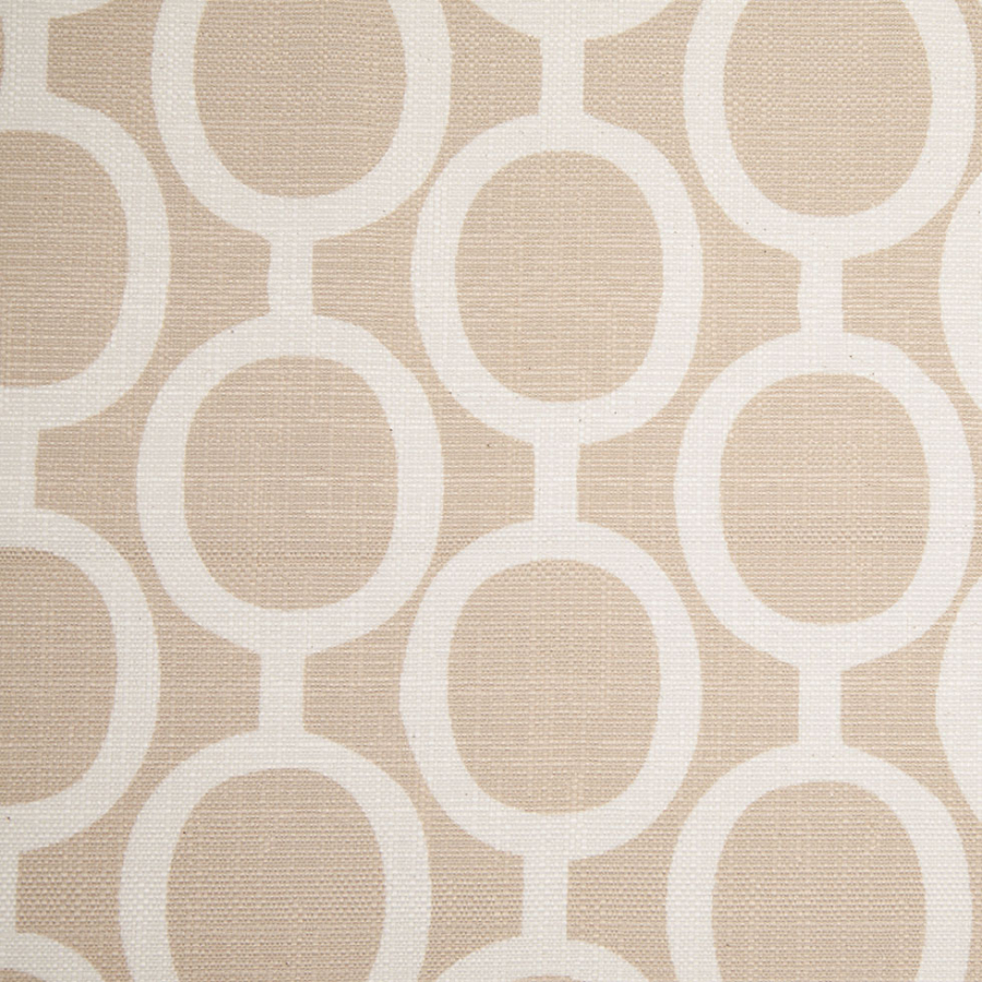 Spanish Beige/White Geometric Poly/Cotton Canvas | Mood Fabrics