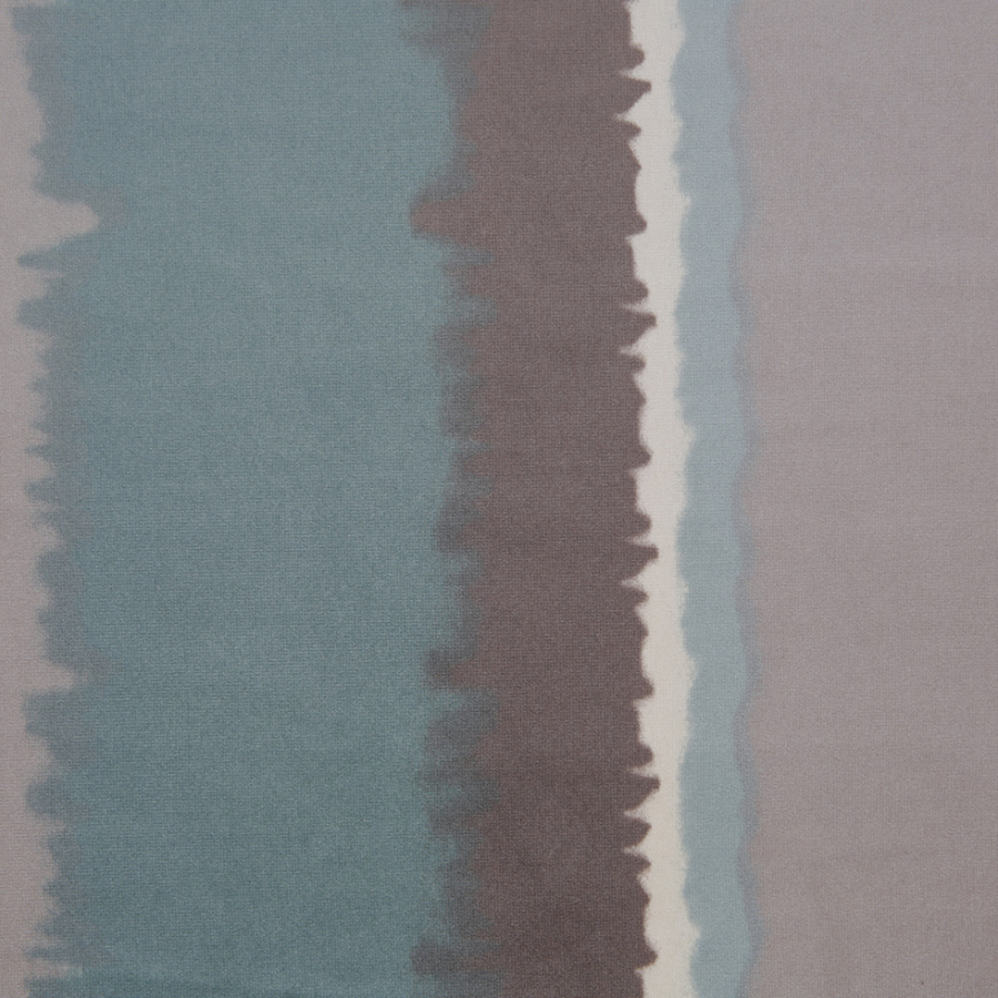 Aqua Abstract Stripes Cotton-Modal Velvet Print | Mood Fabrics