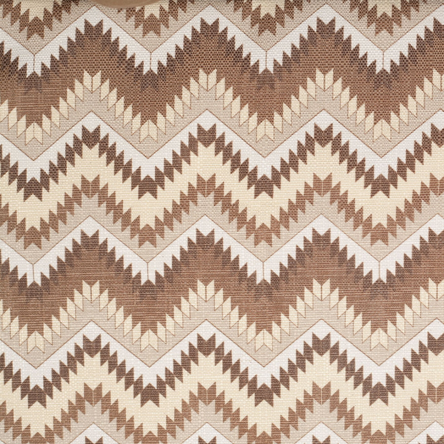 Spanish Beige/Brown Geometric Poly/Cotton Canvas | Mood Fabrics