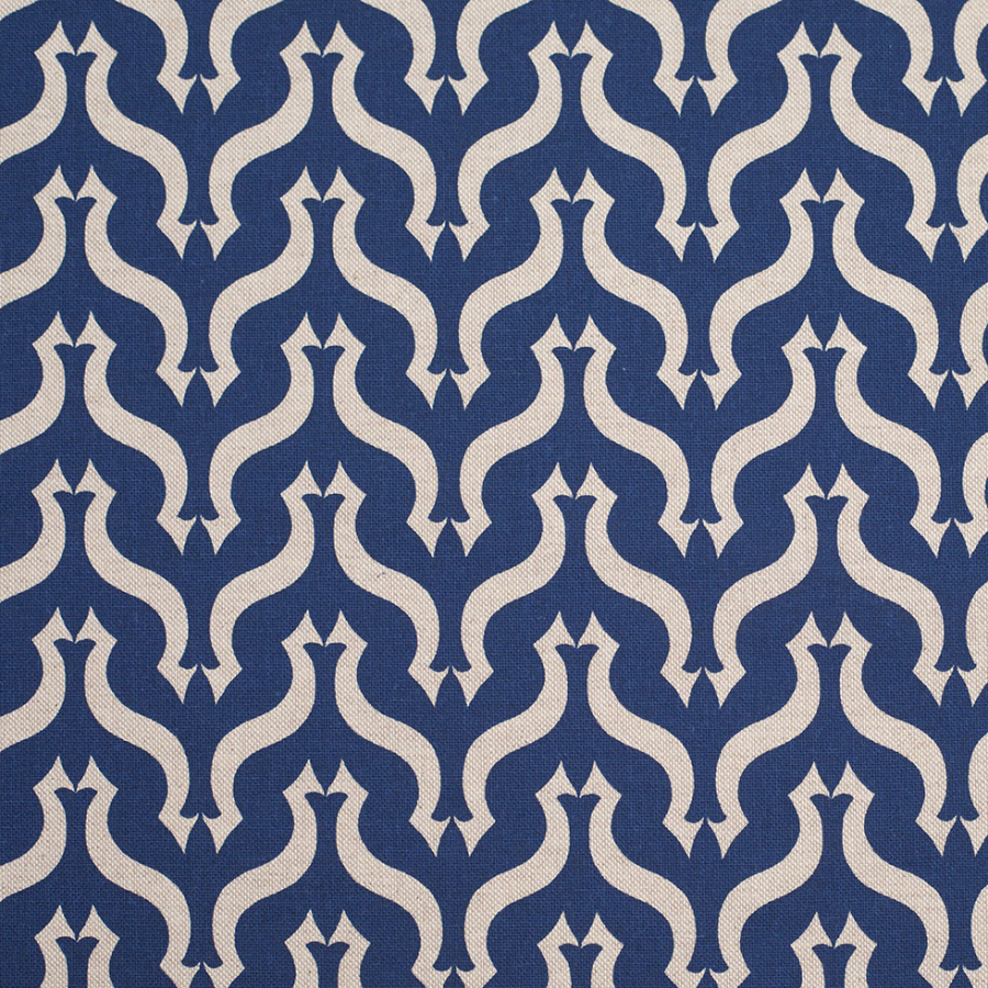 Spanish Royal Blue Goemetric Woven | Mood Fabrics