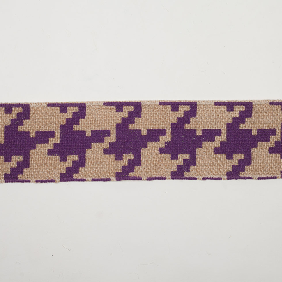 2.5 Purple Jute Houndstooth Woven Trim | Mood Fabrics