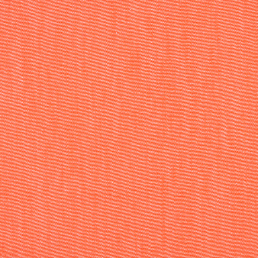 Hot Orange Stretch Cotton Blended Denim | Mood Fabrics
