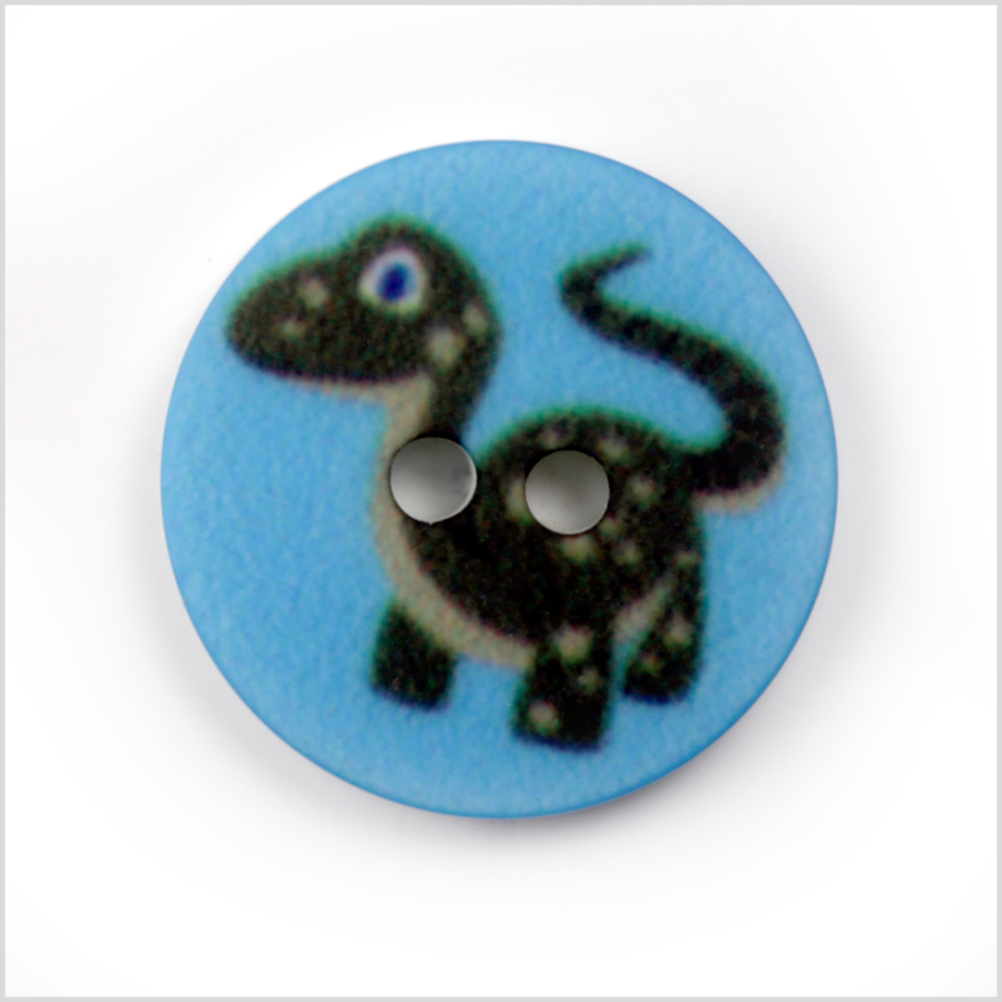 Blue Kids Dinosaur Button - 24L/15mm | Mood Fabrics