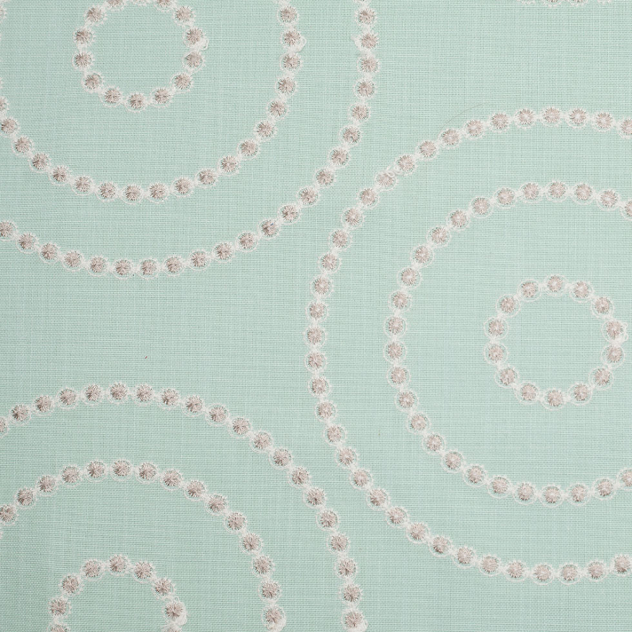 Opal Embroidered Circles Polyester Woven | Mood Fabrics