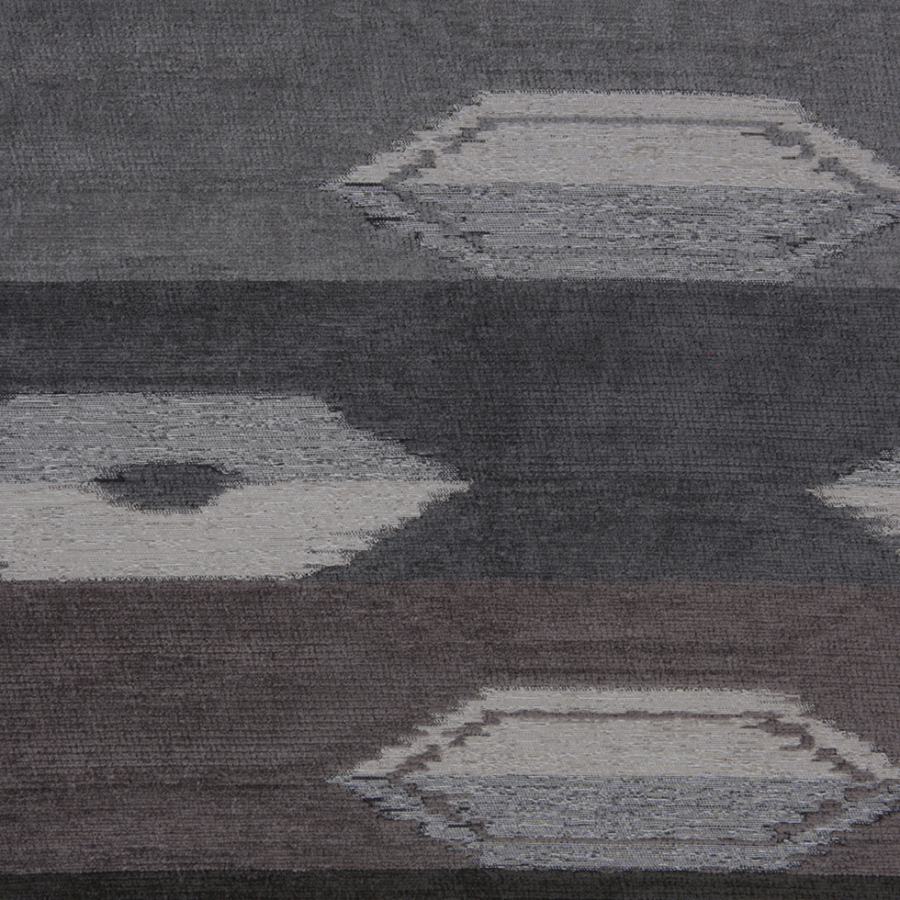 Smoke Geometric Cut Polyester Blended Velvet | Mood Fabrics