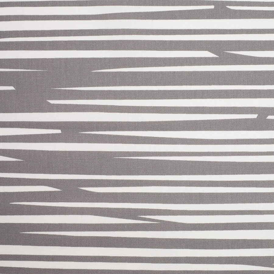 Swedish Gray/White Striped Woven Cotton Print | Mood Fabrics