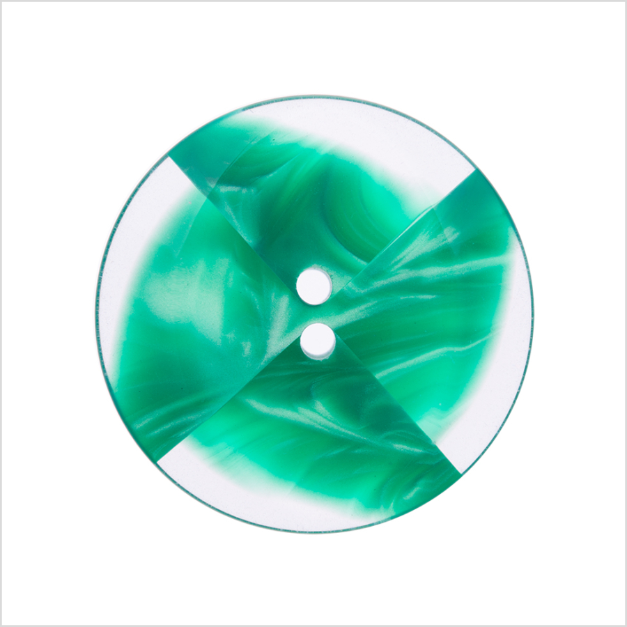 Italian Green Semi-Clear Plastic Button - 44L/28mm | Mood Fabrics