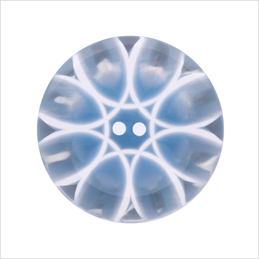 Italian Light Blue Semi-Clear Plastic Button - 44L/28mm | Mood Fabrics