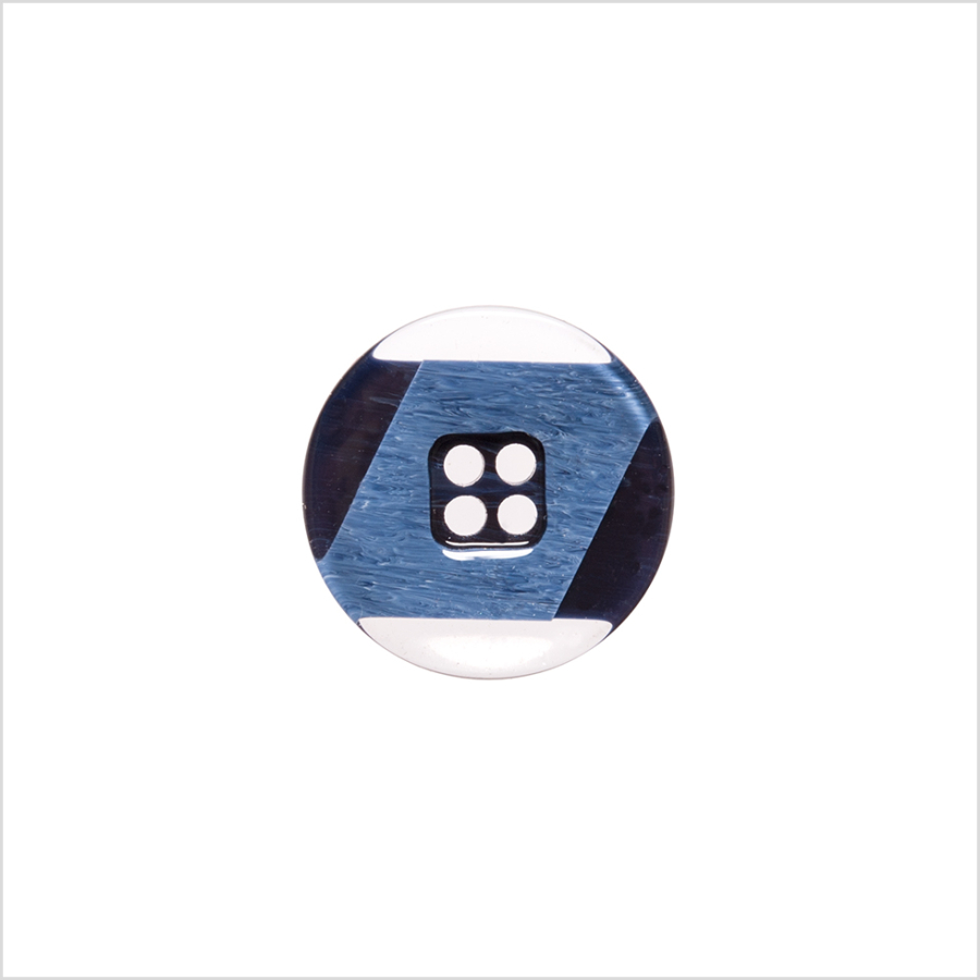 Italian Navy Semi-Clear Plastic Button - 24L/15mm | Mood Fabrics