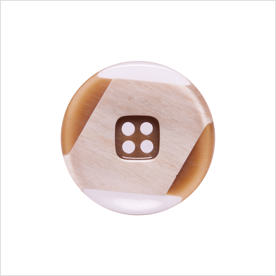 Italian Brown Semi-Clear Plastic Button - 36L/23mm | Mood Fabrics
