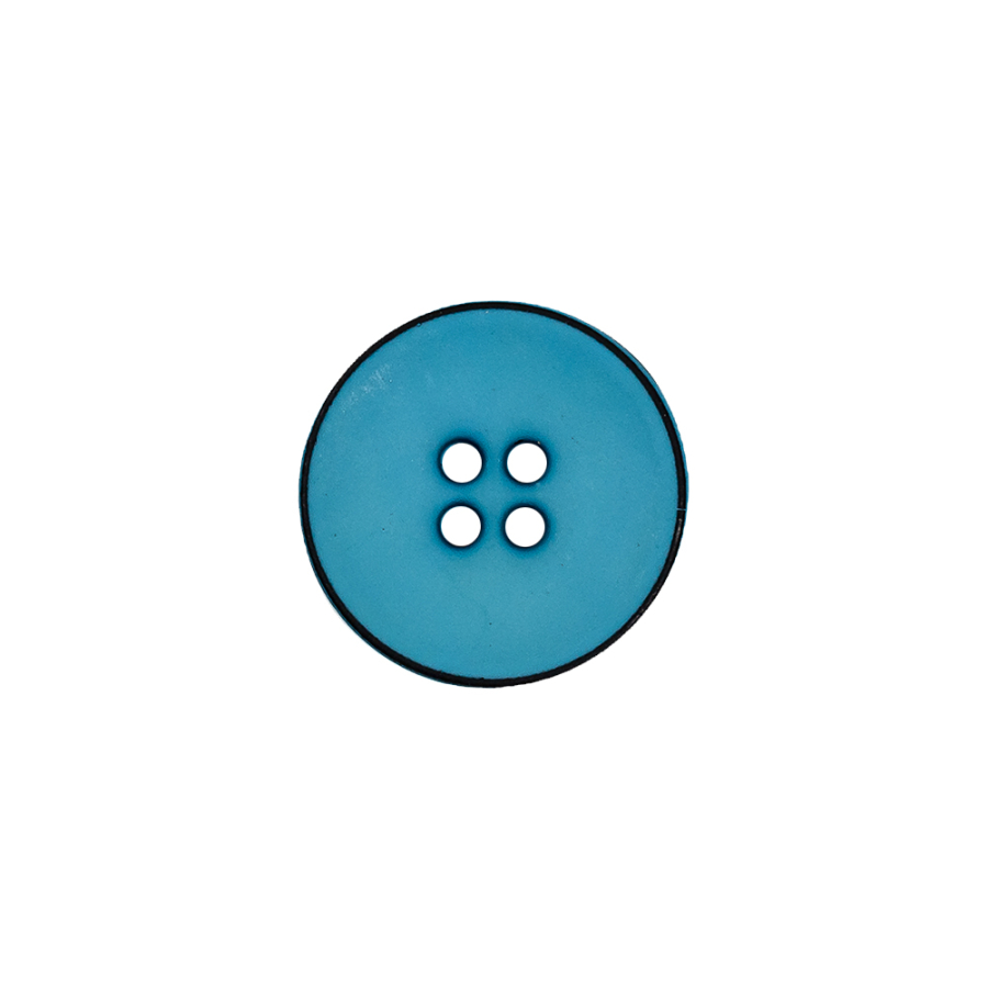 Italian Blue 4-Hole Plastic Button - 24L/15mm | Mood Fabrics