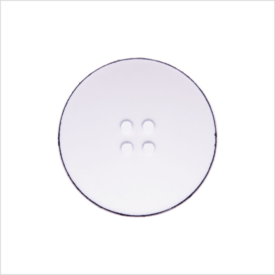 Italian White 4-Hole Plastic Button - 36L/23mm | Mood Fabrics