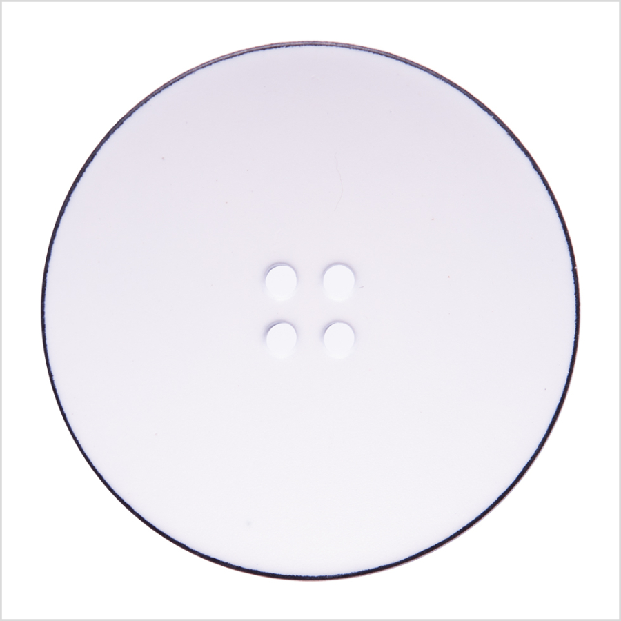 Italian White 4-Hole Plastic Button - 54L/34mm | Mood Fabrics