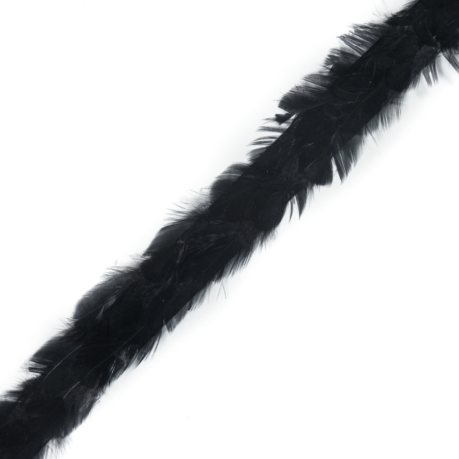 Black Hen Feather Trimming - 1 | Mood Fabrics